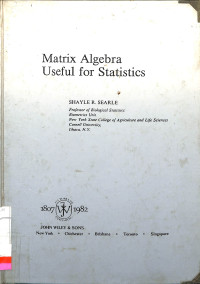 MATRIX ALGEBRA USEFUL FOR STATISCS