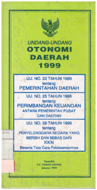 UNDANG-UNDANG OTONOMI DAERAH 1999